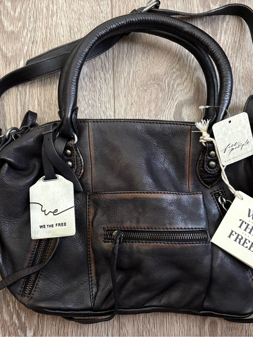 Free People We the Free Baby Emerson Tote Bag, Black NEW NWT - Picture 4 of 7